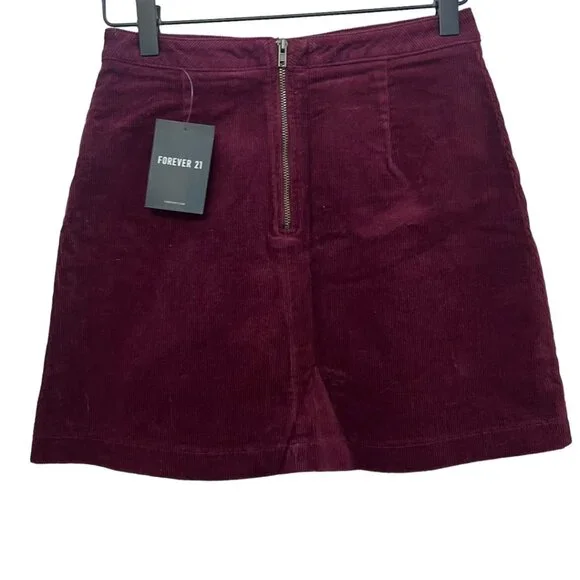 Forever 21 burgundy corduroy skirt - Picture 4 of 4